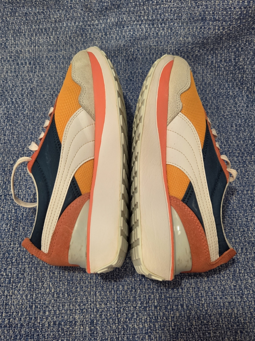Puma Cruise Rider sneakers Wms 7.5 orange navy blue coral colorway Platform Sole - Picture 5 of 9